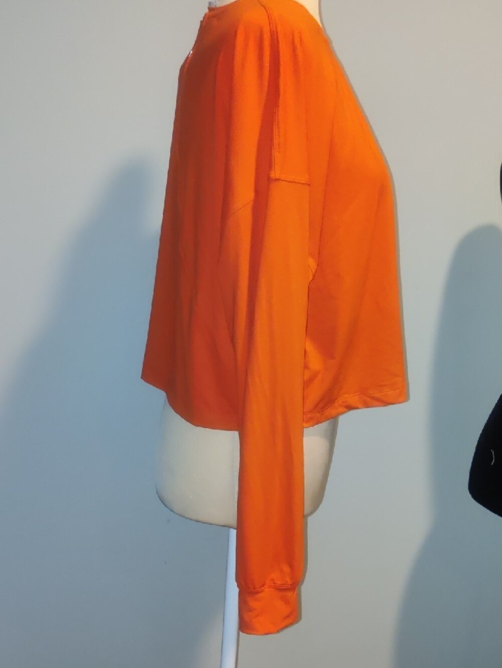 lululemon athletica Cropped Long-Sleeve Top in Bright Coral Red - Picture 3 of 7